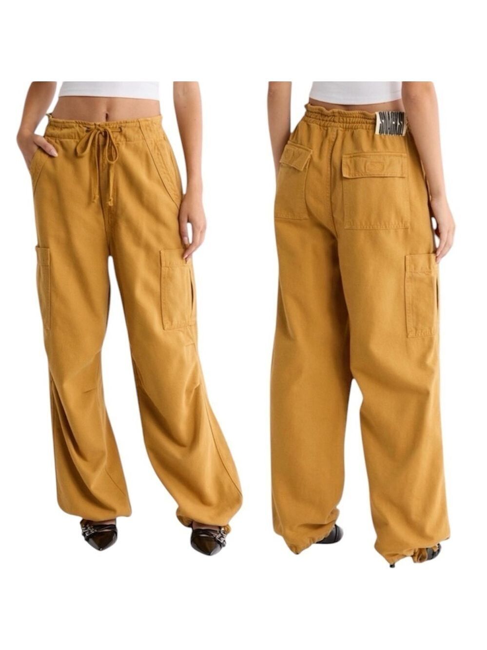 Mother The Munchie Nerdy Cargo Pants High Rise Wide Leg Sz 30 NWT Wood Thrush